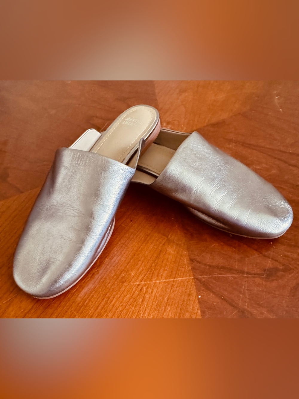 Johnston & Murphy Caroline Metallic Slip-On Mules 7.5